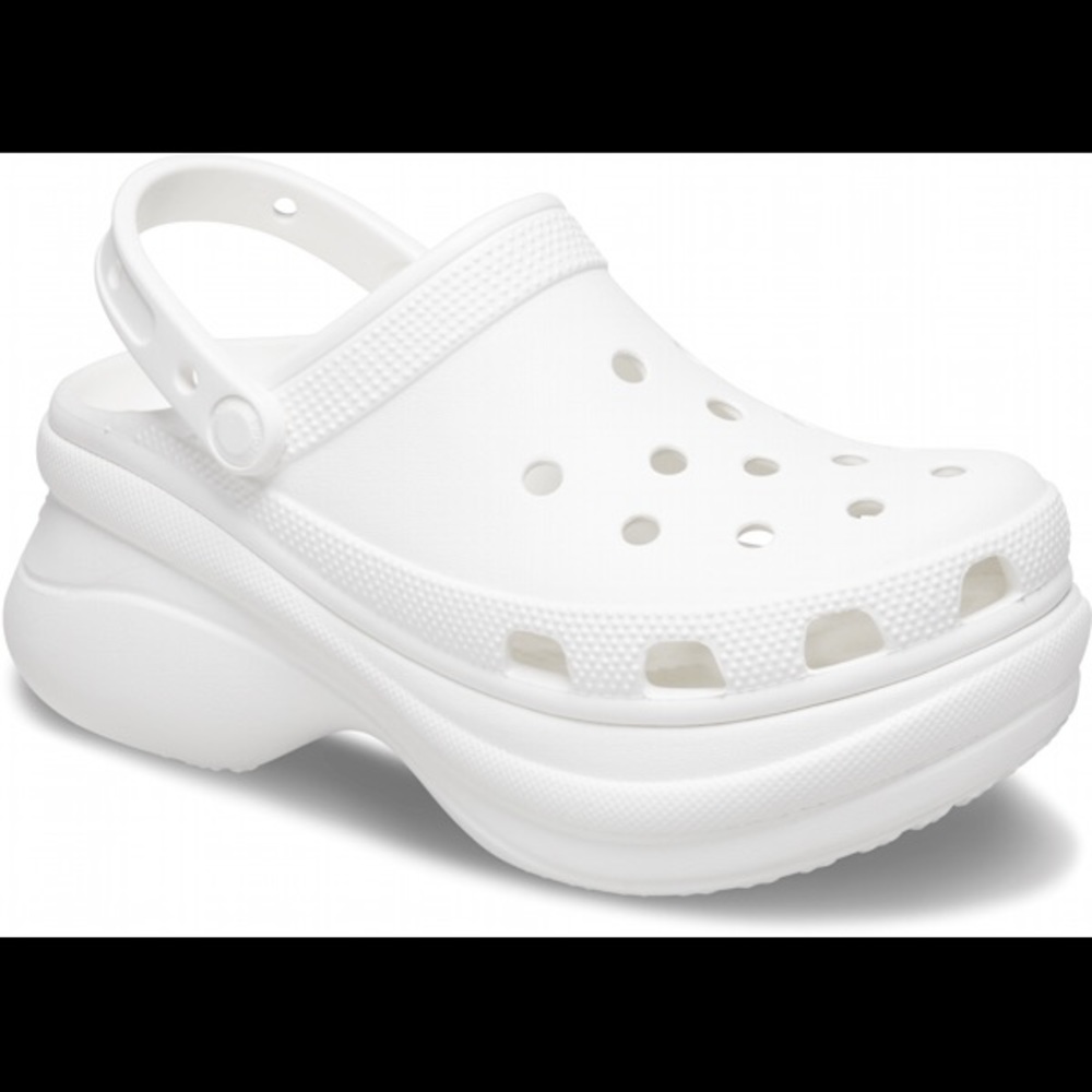 White platform crocs